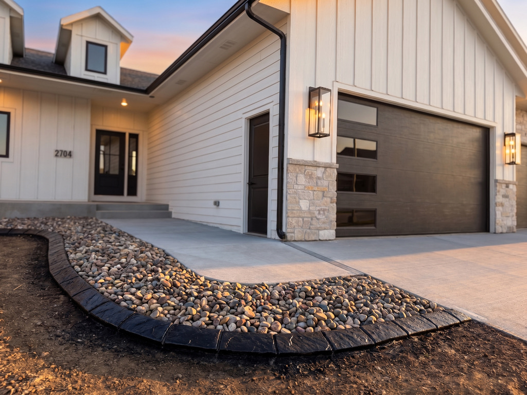Sunset driveway edge in rich charcoal