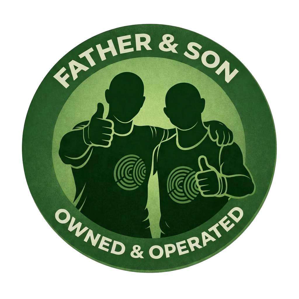 Father & Son Owned & Operated badge